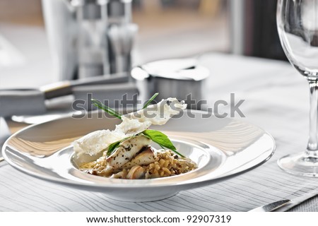 Food in restaurant on the table, appetizing