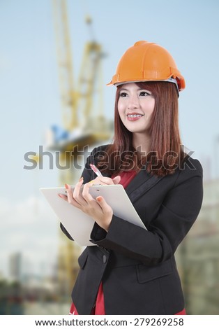 Image of portrait female construction worker