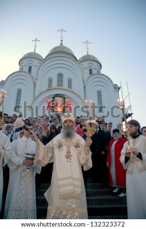 TERNOPOL, UKRAINE - APRIL 24: Easter in the Orthodox Church . Church of the Holy Vera, Nadezda, Lubov on april 24, 2006 in Ternopol, Ukraine