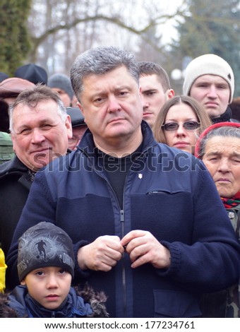 TERNOPOL, UKRAINE-FEB. 16, 2014: Ukrainian political action opozitsii,  Party deputy  \