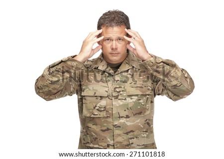 U.S. Army Soldier, Sergeant. Isolated And Looking At The Camera Showing ...