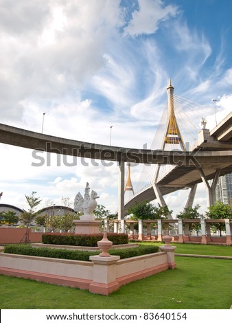 Bhumibol Bridge the biggest bridge in Thailand