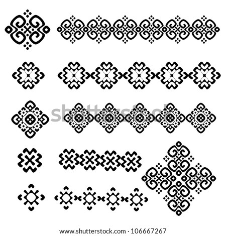 A Set Of Black And White Geometric Designs 11. Vector Illustration ...
