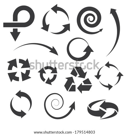 arrow icons set collections. black symbols isolated on white background. vector illustration 