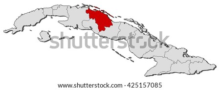 Map - Cuba, Villa Clara