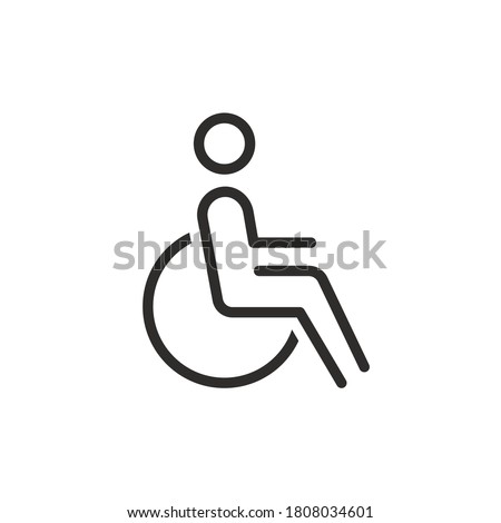 Handicapped patient line icon. linear style sign for mobile concept and web design. Disabled man outline vector icon. Symbol, logo illustration. Pixel perfect vector graphics Foto stock © 