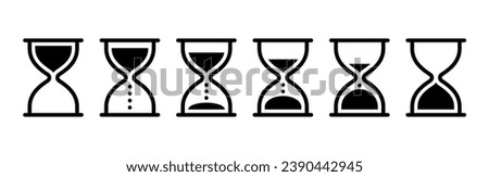 Hourglass icon set. Sandglass icons on transparent background. Vector illustration. EPS 10