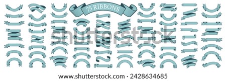 vector set of 75 ribbons