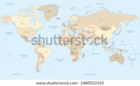 World Map Vector. High detailed illustration of worldmap