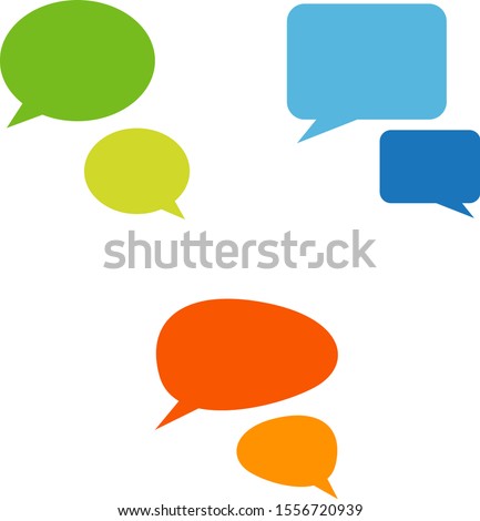 vector set of flat message bubbles show 