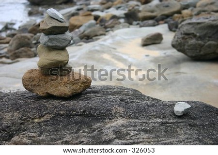 Stacked rocks on foreshore