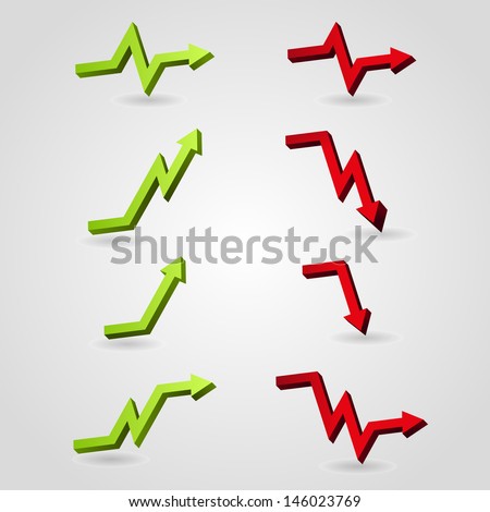 set of business arrow graph , vector illustration eps