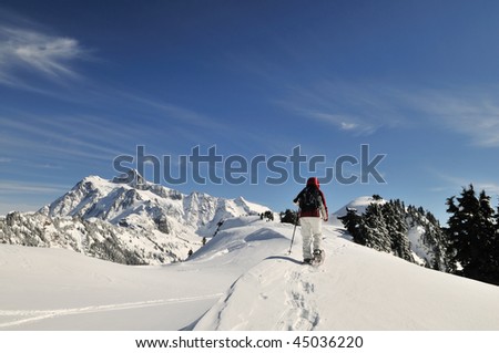 Snowshoeing Girl in Mt Baker - Snoqualmie National Forest
