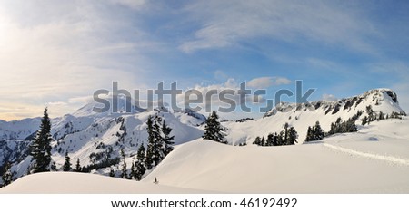 mt baker peak and table mountain, panoramic shot
