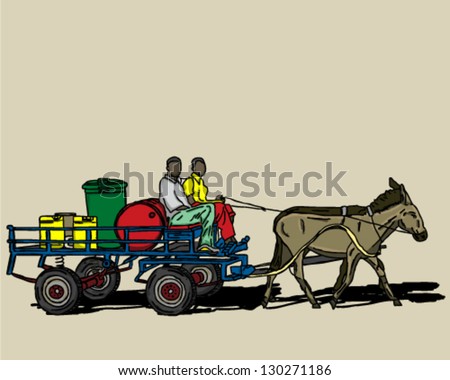 donkey pony drawn cart
