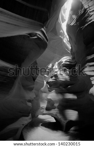 black and white Antelope canyon, Lake Powell, Page