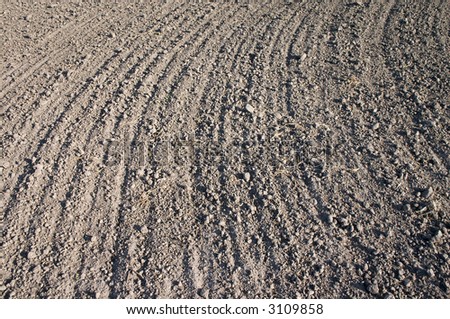 facture of tilled earth on the field