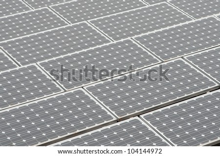 A section of a solar panel (photo voltaic) array.