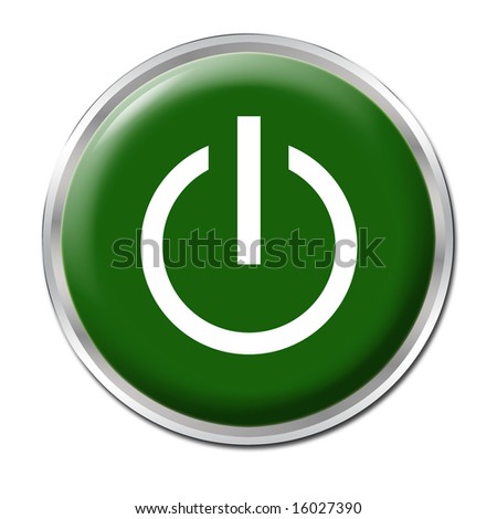 Green Button With The Symbol On/Off Stock Photo 16027390 : Shutterstock