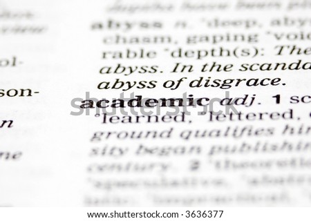 The word academic written into a dictionary