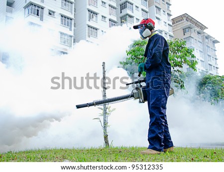 Environmental health workers are fogging for dengue control