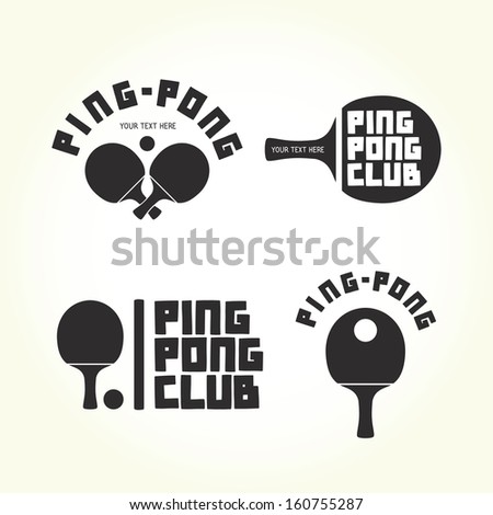 Ping-pong club isolated vector logotypes