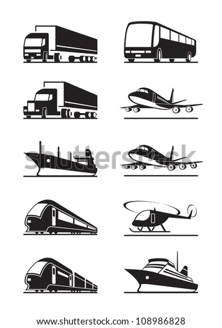 Passenger and cargo transportation - vector illustration