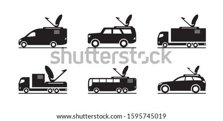 Transmission and production vehicles – vector illustration