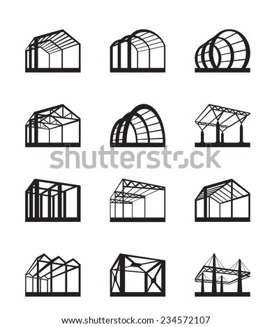 Metal structures in perspective - vector illustration