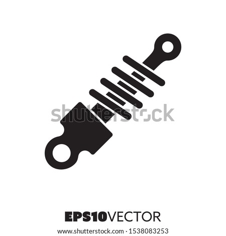 Car shock absorber solid black icon. Glyph symbol of car parts and chassis. Automotive flat vector illustration.