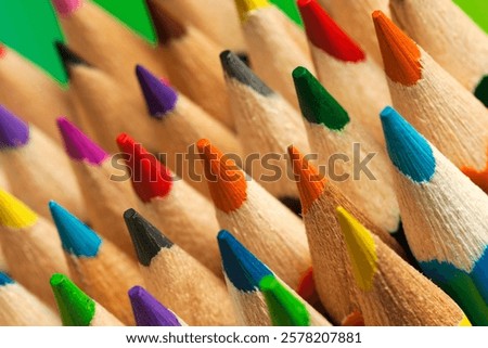 Similar – Image, Stock Photo multicolored crayons on the background of green chalk school blackboard