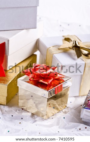 Boxes with gifts.