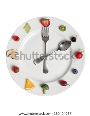 Similar – Image, Stock Photo Clock made with plate and straws on yellow background