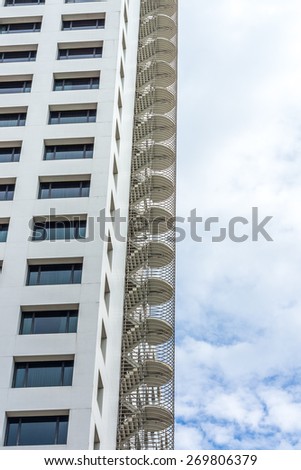 The outdoor ladder for fire escape of high-rise building