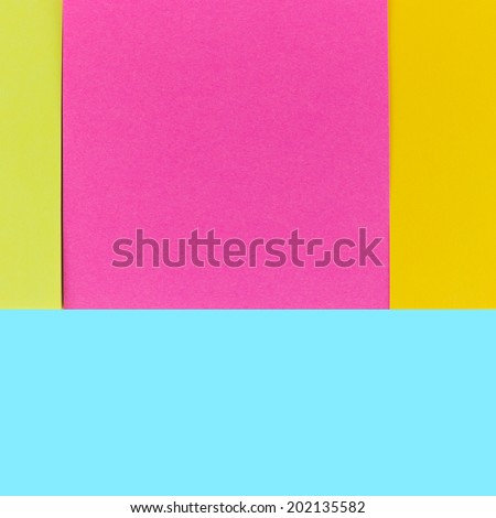 Colorful post it pack isolated on blue  background