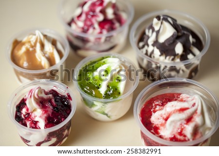 ice cream in a plastic container