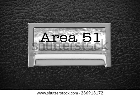 Area 51 File Drawer on leather background