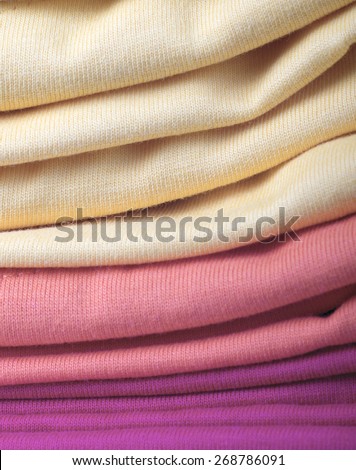 Pile of folded clothes.t-shirts