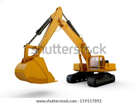 Excavator isolated on white background Stock fotó © 
