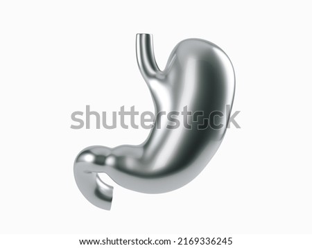 3d illustration of human stomach made of metal isolated on white background ストックフォト © 