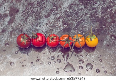 Similar – Image, Stock Photo orange and red cherries with berries