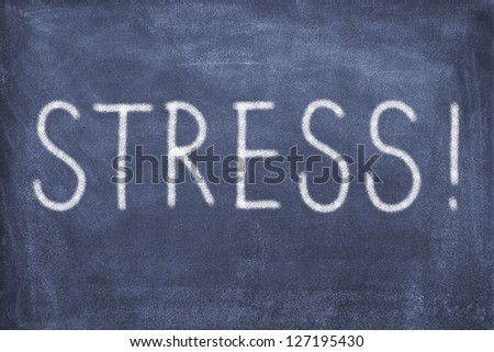 Blackboard with lettering stress/stress/blackboard