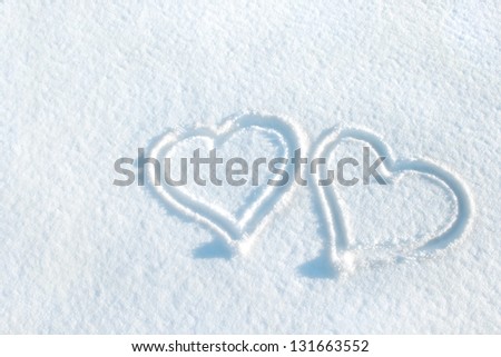 Hearts in snow/hearts/winter