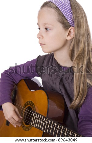 girl plays electric guitar/music/guitar 2