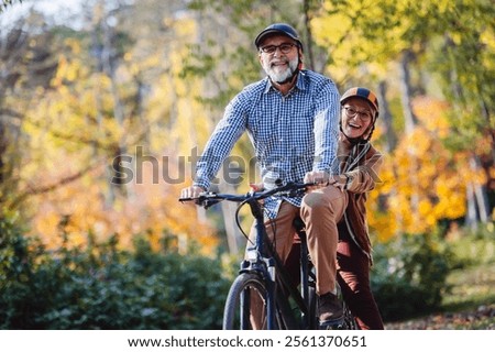 Similar – Image, Stock Photo Senior couple in a carpentry