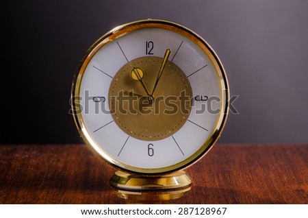 Old Golden Table Clock