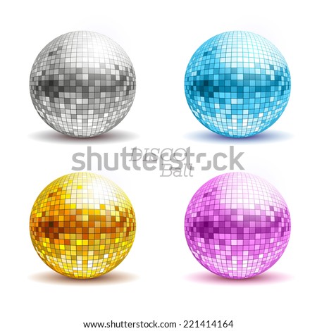 Set of disco balls. Disco background