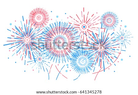 Vector holiday firework. Independence day of America