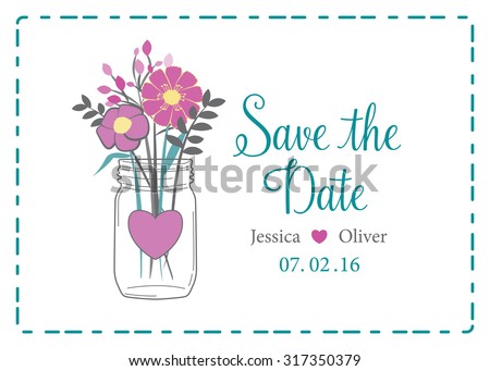 save the date mason jar vectors download free vector art stock