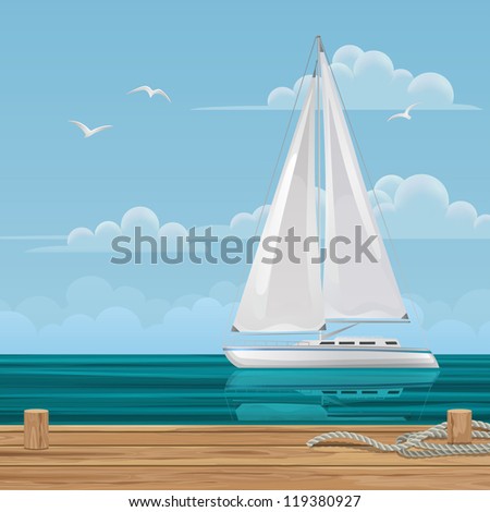 Sailboat off the Pier